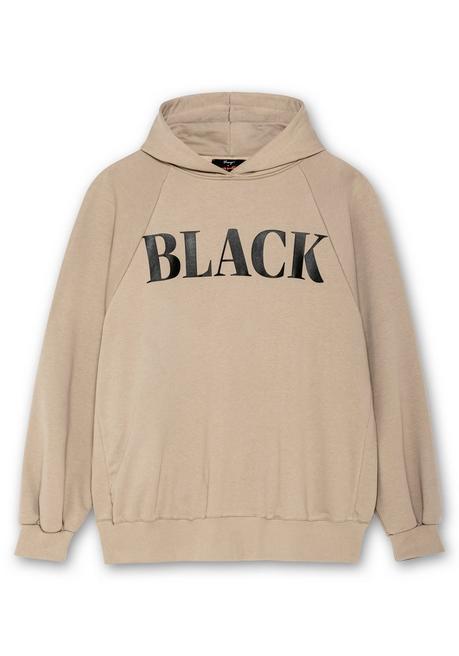 Sheego Loves Miss Goodlife Kapuzensweatshirt Mit Wordingprint Vorn Und Hinten - Sand Bedruckt Sheego