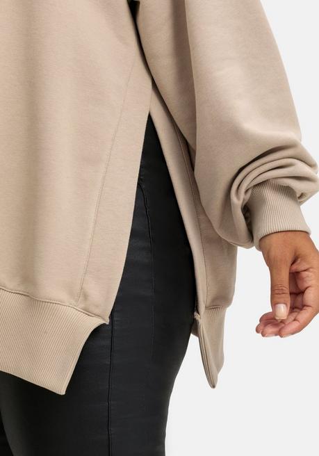 Sheego Loves Miss Goodlife Kapuzensweatshirt Mit Wordingprint Vorn Und Hinten - Sand Bedruckt Sheego