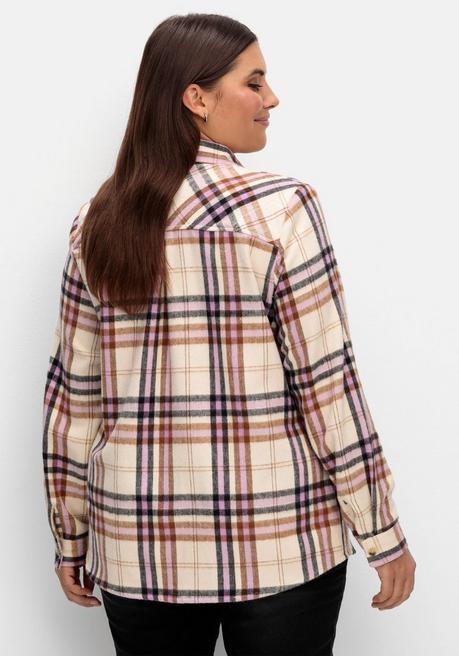 Sheego X Collection L. Karierte Bluse Aus Weich Angerautem Flanell - Beere Gemustert Sheego