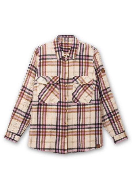 Sheego X Collection L. Karierte Bluse Aus Weich Angerautem Flanell - Beere Gemustert Sheego