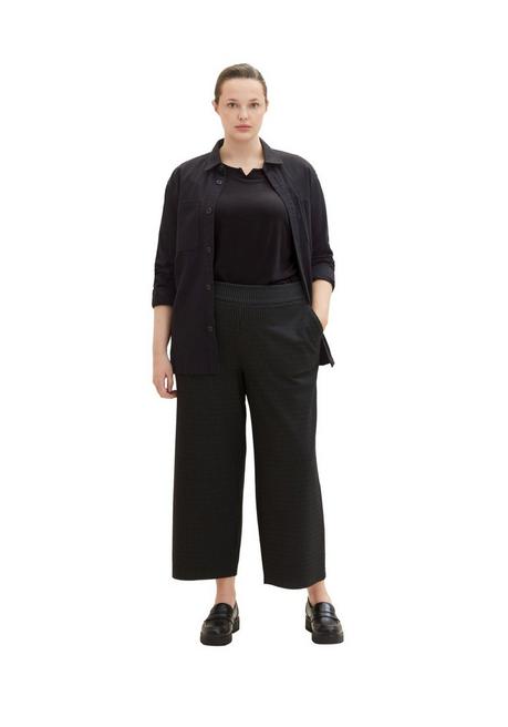 TOM TAILOR Plus Karierte Culotte mit seitlichem Reißverschluss - schwarz sheego