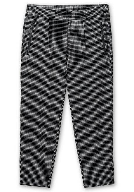Sheego Karierte Joggpants Mit Zippertaschen - Schwarz-weiß Gemustert Sheego