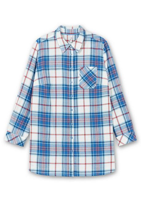 Sheego Karierte Longbluse Mit Krempelfunktion - Offwhite Kariert Sheego