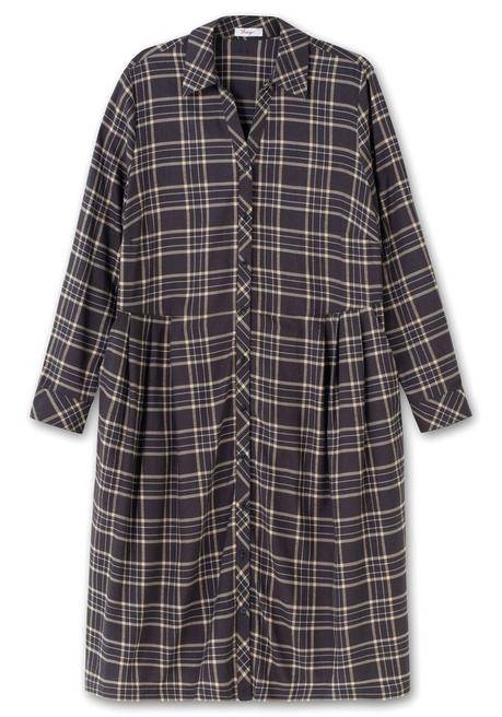 Sheego Kariertes Blusenkleid Mit Taillennaht - Anthrazit Kariert Sheego