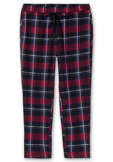 Sheego Karo-Joggpants Mit Schlupfbund Und Bindeband - Nachtblau Sheego