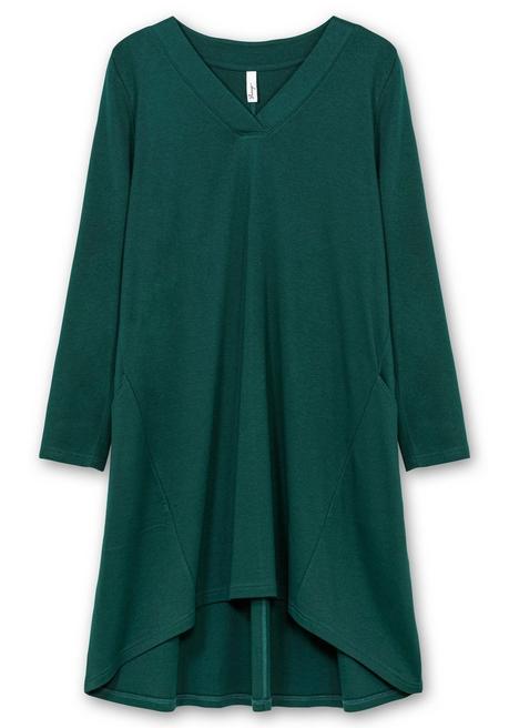 Sheego Kleid Aus Interlock, Mit Verlängerter Rückenpartie - Tiefgrün Sheego