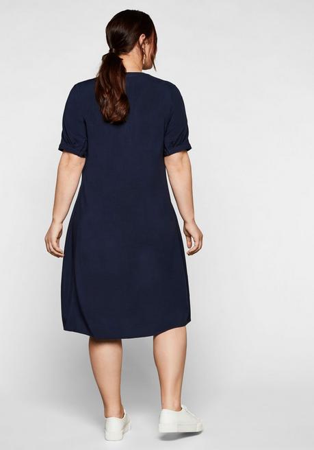 Sheego Kleid Aus Leichter Viskose, In A-Linie - Marine Sheego