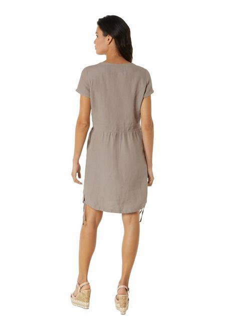 WITT Kleid Aus Leinen, Mit Tunnelzug Am Saum - Sand Sheego