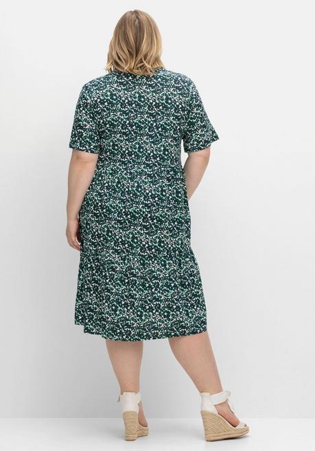 Sheego Kleid In A-Linie, Mit Floralem Alloverprint - Offwhite Gemustert Sheego