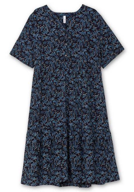 Sheego Kleid In A-Linie, Mit Maritimem Print Und Seitentaschen - Tiefblau Gemustert Sheego