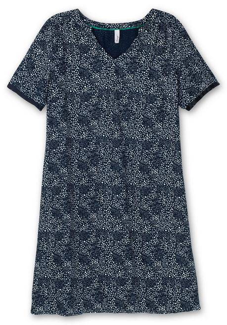 Sheego Kleid In Leichter A-Linie, Mit Punkte-Alloverprint - Nachtblau Gemustert Sheego