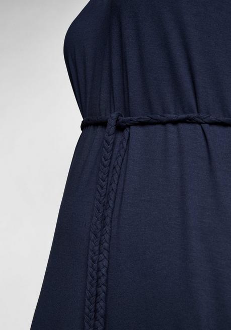 Sheego Kleid Mit Bindeband Und Carmenausschnitt - Marine Sheego