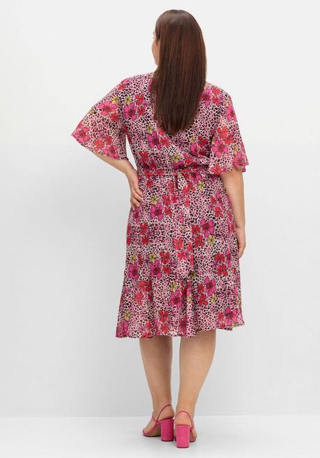 Sheego Loves Miss Goodlife Kleid Mit Blütenprint Und Flügelärmeln - Pink Gemustert Sheego