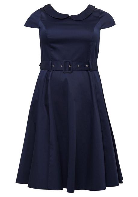 Sheego By Joe Browns Kleid Mit Bubikragen Und Stoffgürtel - Marine Sheego