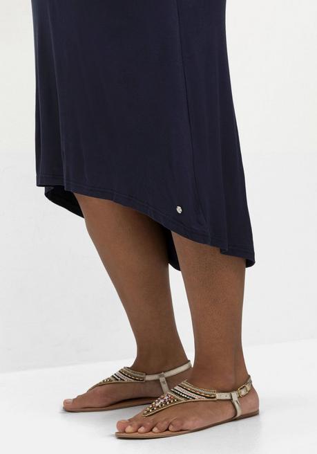 Sheego Kleid Mit Spitzeneinsatz Im Nacken - Marine Sheego