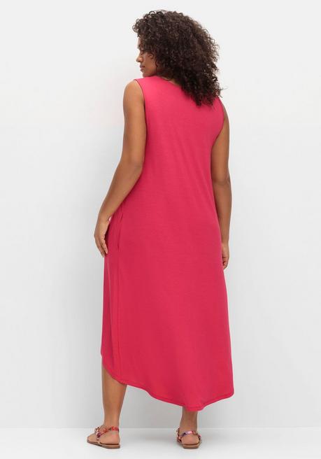 Sheego Kleid Mit Taschen, Im Vokuhilaschnitt - Magenta Sheego