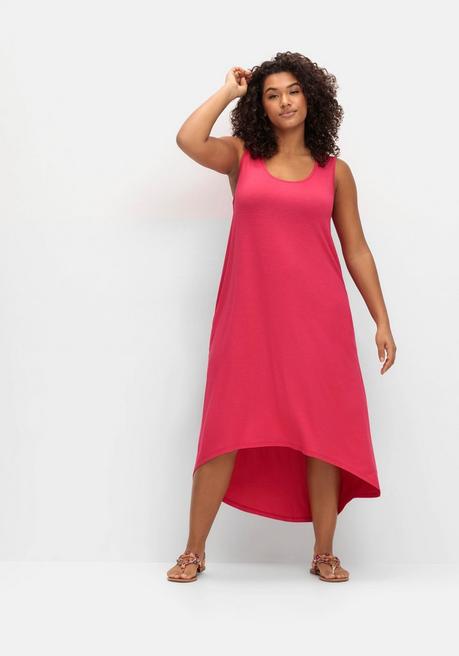 Sheego Kleid Mit Taschen, Im Vokuhilaschnitt - Magenta Sheego