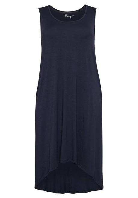 Sheego Kleid Mit Taschen, Im Vokuhilaschnitt - Marine Sheego