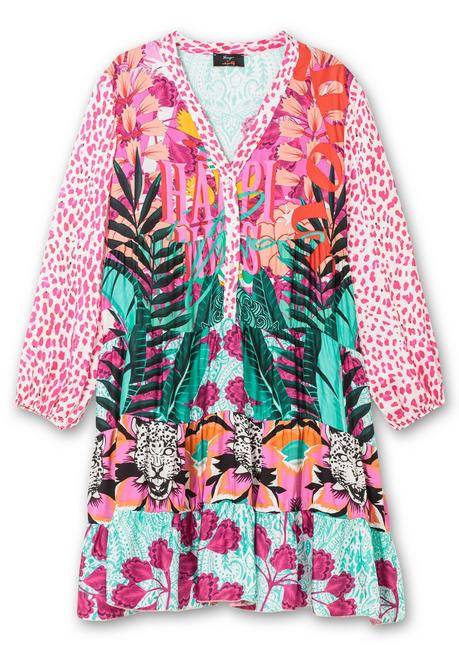 Sheego Loves Miss Goodlife Kleid Mit Volantstufen, Im Mustermix - Tiefgrün Gemustert Sheego