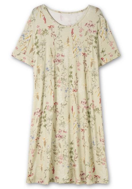 Sheego Knielanges Jerseykleid Mit Blumenmuster - Mint Gemustert Sheego