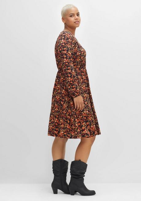 Sheego By Joe Browns Knielanges Jerseykleid Mit Blumenprint - Schwarz Bedruckt Sheego