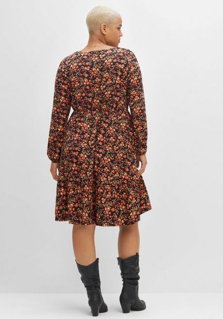 Sheego By Joe Browns Knielanges Jerseykleid Mit Blumenprint - Schwarz Bedruckt Sheego