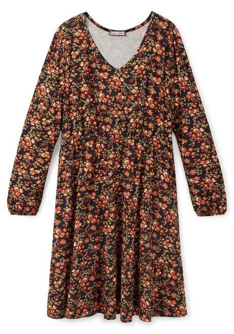 Sheego By Joe Browns Knielanges Jerseykleid Mit Blumenprint - Schwarz Bedruckt Sheego