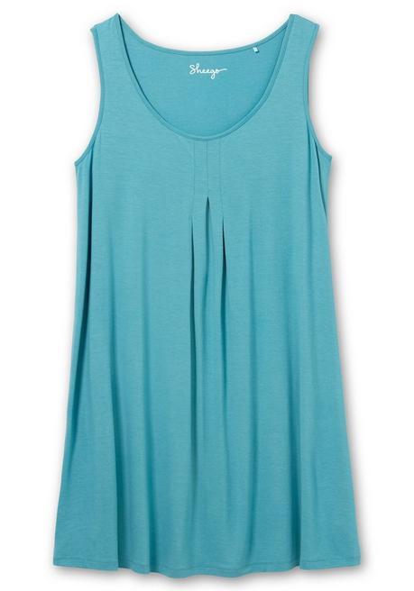 Sheego Knielanges Strandkleid Mit Kellerfalte Vorn - Türkis Sheego