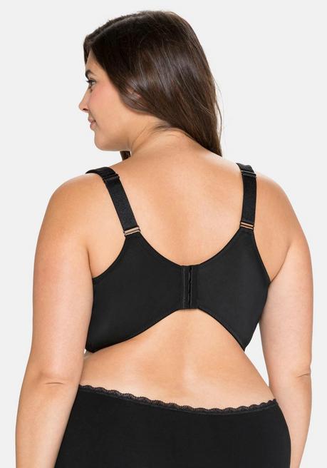 Sheego Komfort-BH Mit Bügel, Doppellagig Und Blickdicht - Schwarz Sheego