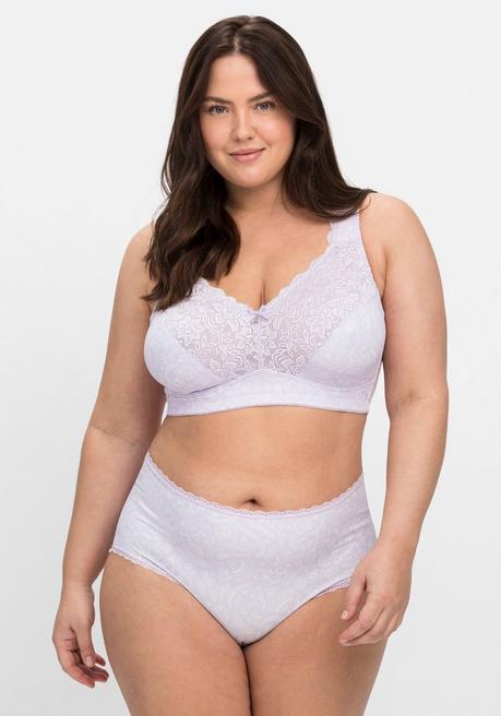 Sheego Komfort-BH Ohne Bügel, Mit Spitze Und Microfaser - Lavendel Sheego