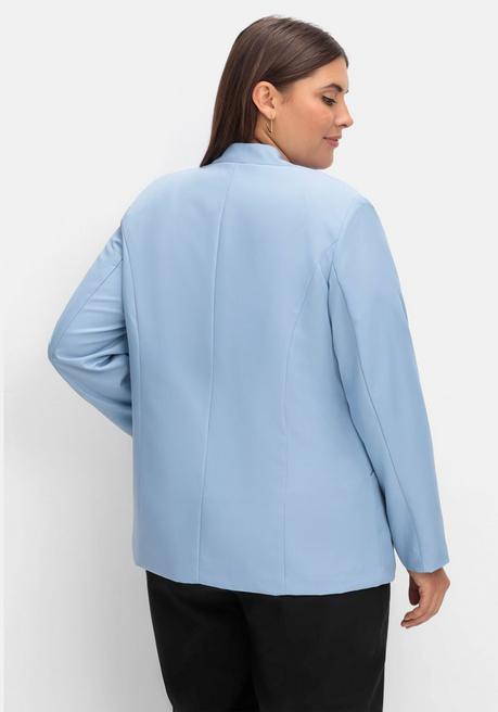 Sheego Kragenloser Blazer Mit Hakenverschluss - Bleu Sheego