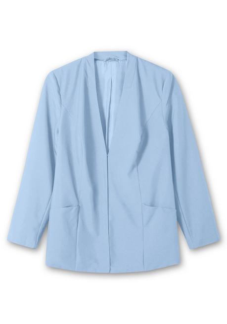 Sheego Kragenloser Blazer Mit Hakenverschluss - Bleu Sheego