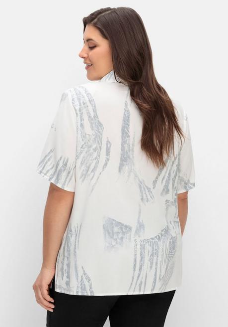 Creation L Kurzarmbluse Mit Alloverdruck, Aus Viskose - Weiß Gemustert Sheego