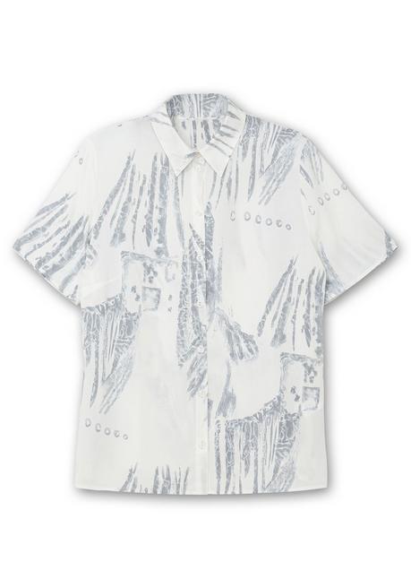 Creation L Kurzarmbluse Mit Alloverdruck, Aus Viskose - Weiß Gemustert Sheego