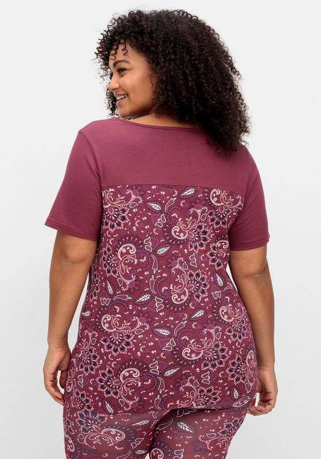 Sheego By Joe Browns Kurzarmshirt Aus Single-Jersey, Mit Paisleymuster - Weinrot Gemustert Sheego