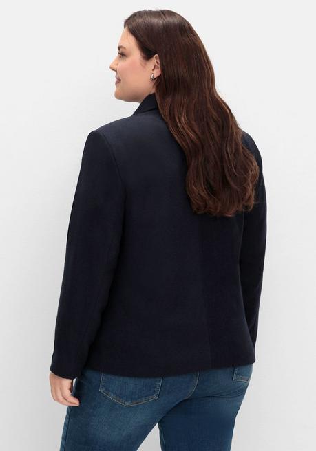 Sheego Kurze, Gefütterte Cabanjacke Mit Wollanteil - Tiefblau Sheego