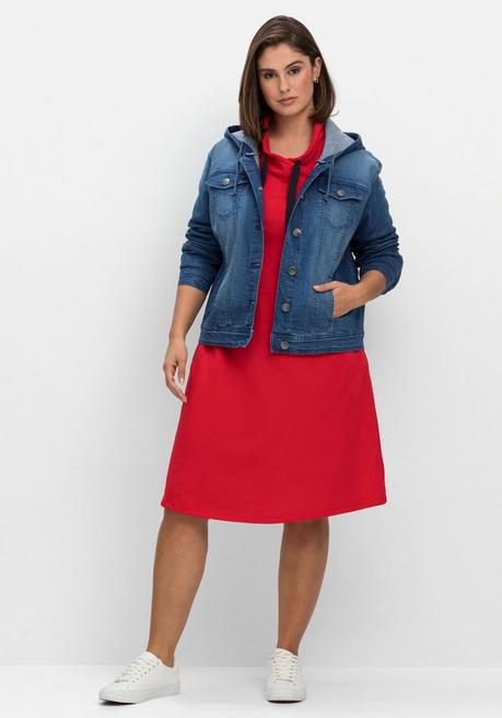 Sheego Kurze Jeansjacke Mit Kapuze - Blue Denim Sheego