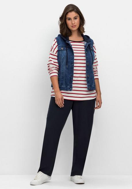 Sheego Kurze Jeansweste Mit Sweatkapuze, In Taillierter Form - Blue Denim Sheego