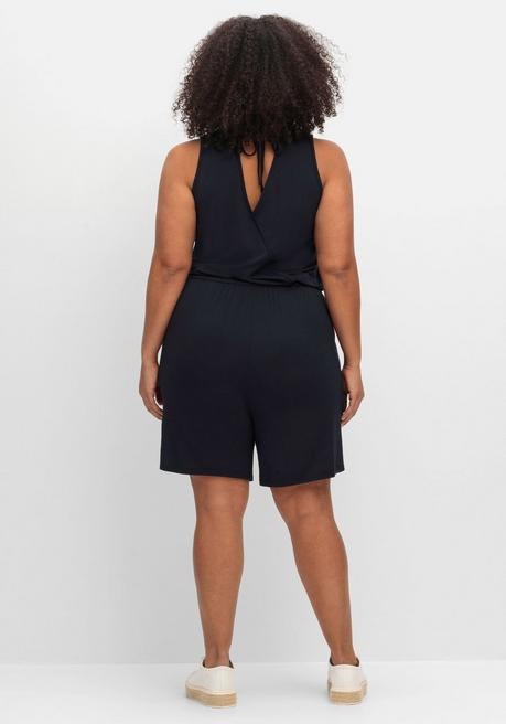 Sheego Kurzer Jumpsuit Mit Tiefem Rückenausschnitt - Tiefblau Sheego