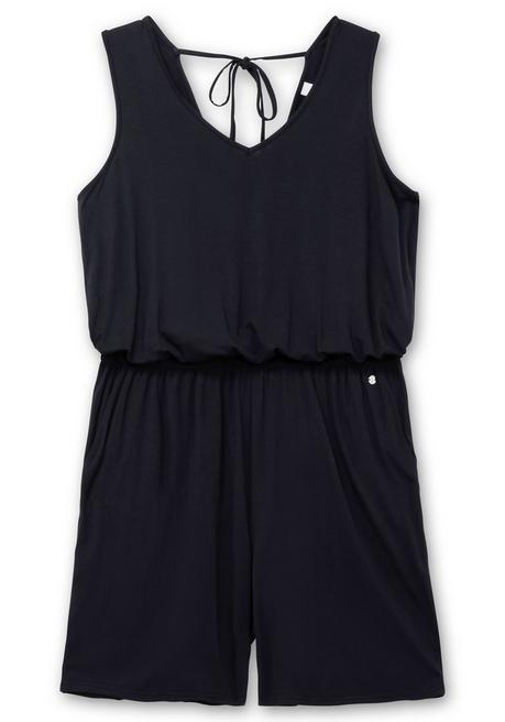 Sheego Kurzer Jumpsuit Mit Tiefem Rückenausschnitt - Tiefblau Sheego