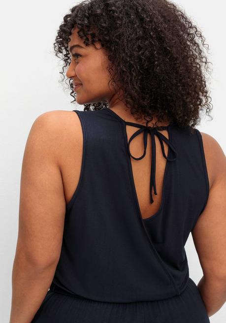 Sheego Kurzer Jumpsuit Mit Tiefem Rückenausschnitt - Tiefblau Sheego