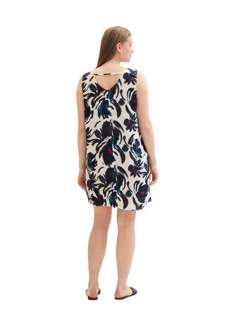TOM TAILOR Plus Kurzes ärmelloses Kleid Mit Blumenprint - Dunkelblau Gemustert Sheego