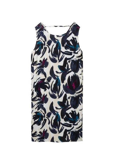 TOM TAILOR Plus Kurzes ärmelloses Kleid Mit Blumenprint - Dunkelblau Gemustert Sheego