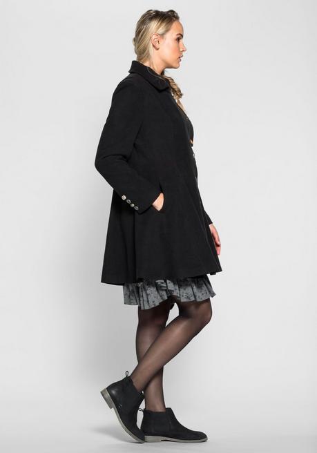 Sheego By Joe Browns Kurzmantel Im Asymmetrischen Schnitt - Schwarz Sheego