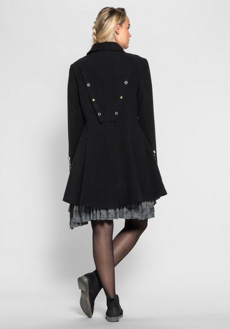 Sheego By Joe Browns Kurzmantel Im Asymmetrischen Schnitt - Schwarz Sheego