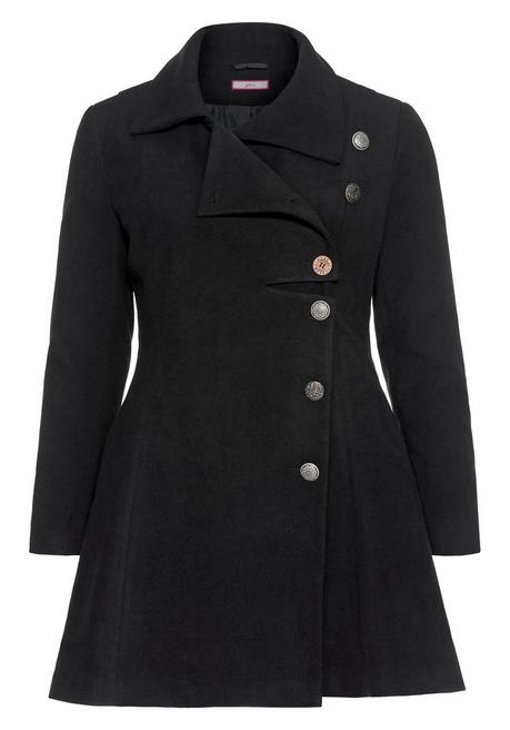 Sheego By Joe Browns Kurzmantel Im Asymmetrischen Schnitt - Schwarz Sheego