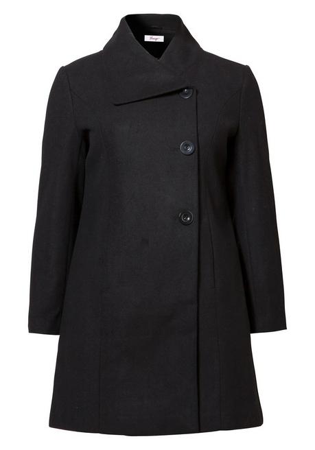 Sheego Kurzmantel Mit Asymmetrischem Kragen - Schwarz Sheego