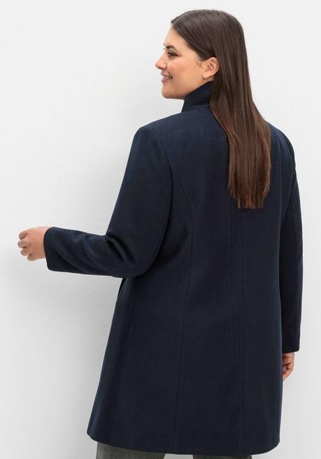 Sheego Kurzmantel Mit Asymmetrischem Kragen - Tiefblau Sheego