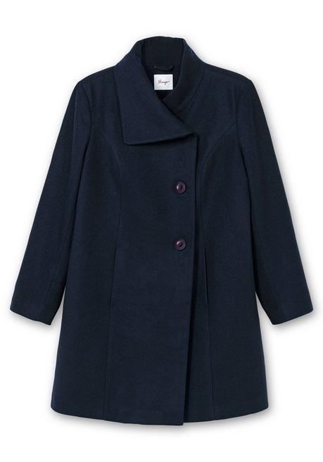 Sheego Kurzmantel Mit Asymmetrischem Kragen - Tiefblau Sheego
