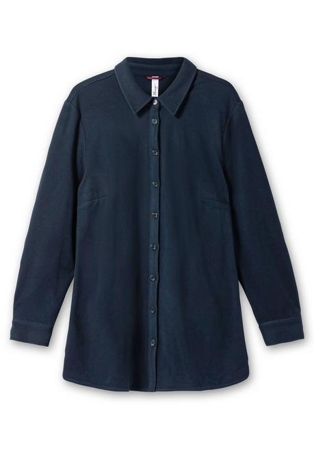 Sheego Kuschelfleece-Blusenjacke Mit Taschen - Nachtblau Sheego